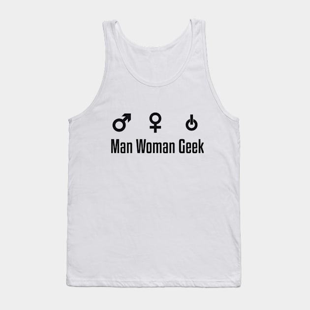 Man Woman Geek Tank Top by RedYolk